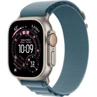 Apple Watch Ultra 3, 49 мм, Natural Titanium Light Blue Alpine Loop M