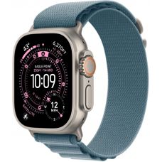 Apple Watch Ultra 3, 49 мм, Natural Titanium Light Blue Alpine Loop S