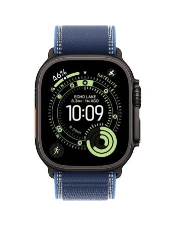 Apple Watch Ultra 3, 49 мм, Black Titanium Blue/Bright Blue Trail Loop S/M