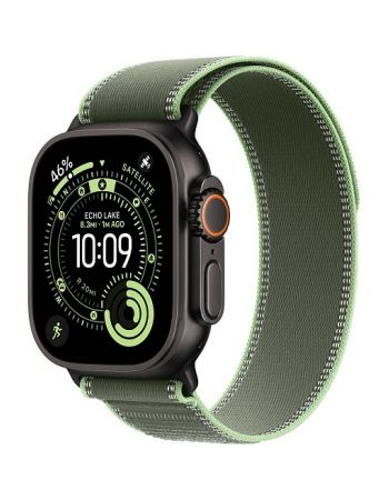 Apple Watch Ultra 3, 49 мм, BlackTitanium Green Neon Trail Loop S/M