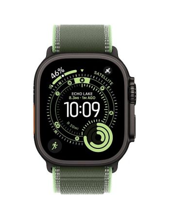 Apple Watch Ultra 3, 49 мм, BlackTitanium Green Neon Trail Loop S/M