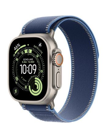 Apple Watch Ultra 3, 49 мм, Natural Titanium Blue/Bright Blue Trail Loop M/L