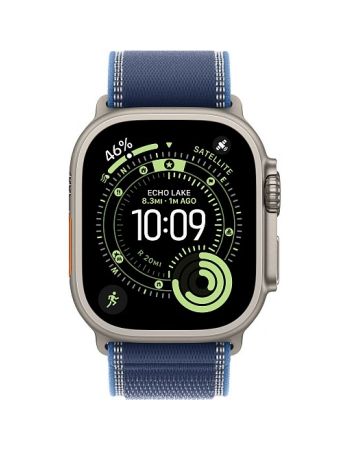 Apple Watch Ultra 3, 49 мм, Natural Titanium Blue/Bright Blue Trail Loop M/L