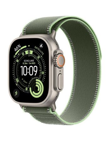 Apple Watch Ultra 3, 49 мм, Natural Titanium Green Neon Trail Loop M/L