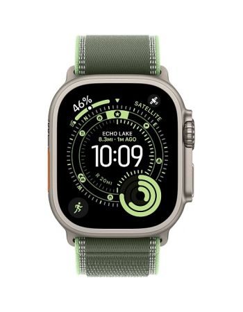 Apple Watch Ultra 3, 49 мм, Natural Titanium Green Neon Trail Loop M/L