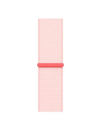 Apple Watch Series 9, 45 мм, корпус из алюминия розового цвета, нейлоновый ремешок нежно-розового цвета