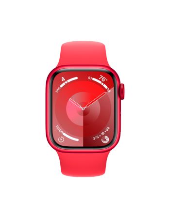 Apple Watch Series 9, 41 мм, корпус из алюминия цвета (PRODUCT)RED, спортивный ремешок цвета (PRODUCT)RED, размер S/M