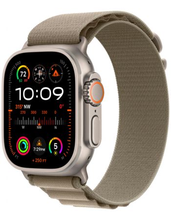 Apple Watch Ultra 2 GPS + Cellular, 49 мм, корпус из титана, ремешок Alpine оливкового цвета, размер M