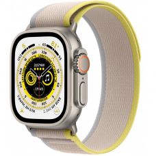 Apple Watch Ultra GPS + Cellular, 49 мм, корпус из титана, ремешок Trail желтого/бежевого цвета