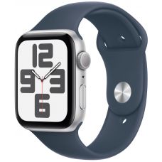 Apple Watch SE 2023, 44 мм, корпус из алюминия серебристого цвета, спортивный ремешок цвета грозовой синий, GPS